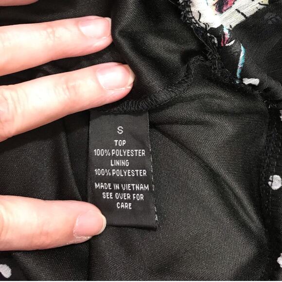 NWT AGB Pok A Dot Floral V-Neck Long Sleeve Blouse S - Picture 4 of 6